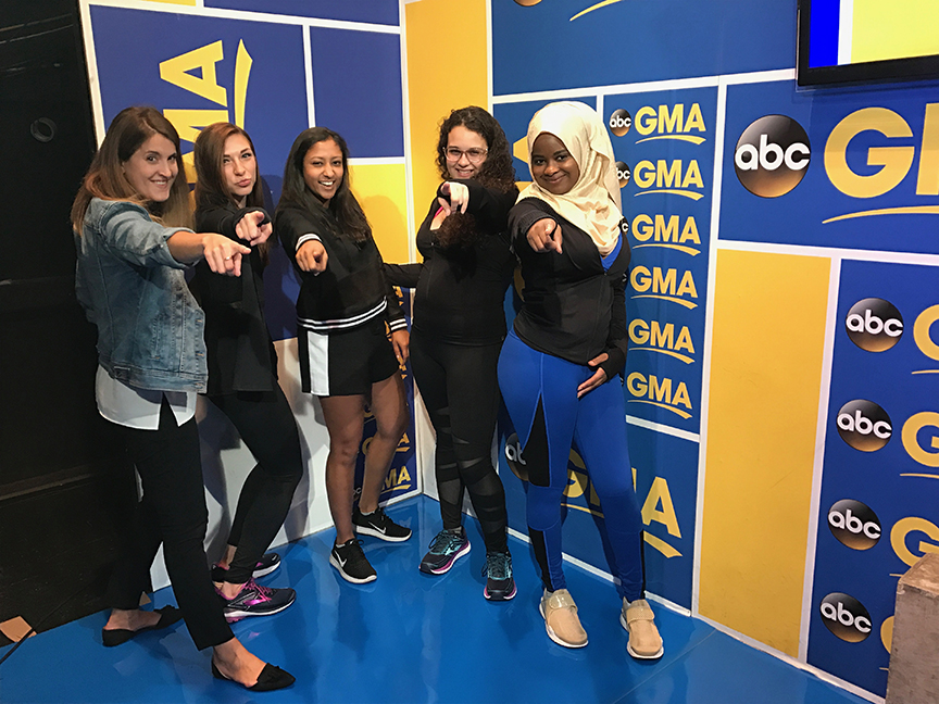 Beth Nervig backstage at Good Morning America with Girl Up participants
