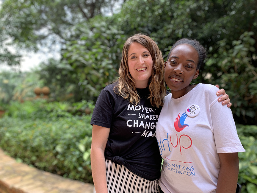 Beth Nervig and a Girl Up participant in Uganda